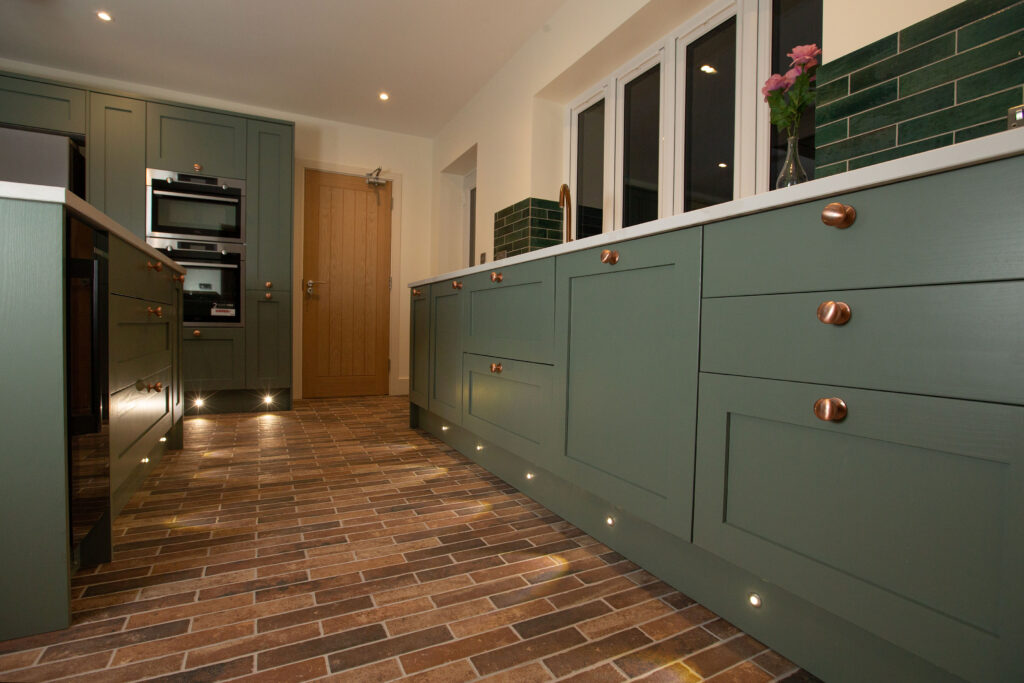 Gallery of completed projects. Kitchen with plinth led lighting