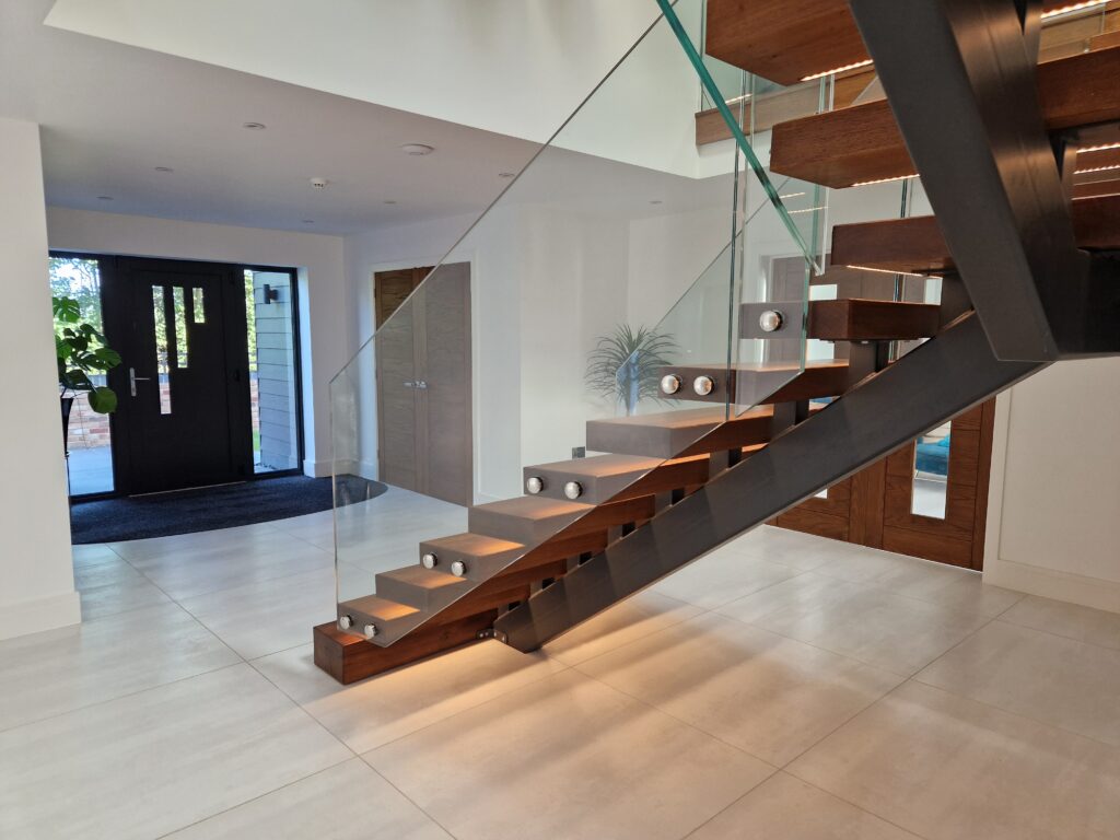 Bespoke oak and glass stairs