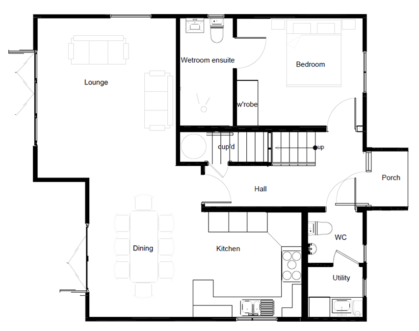 House for sale, Whitminster. Floor Plan Ground Floor.